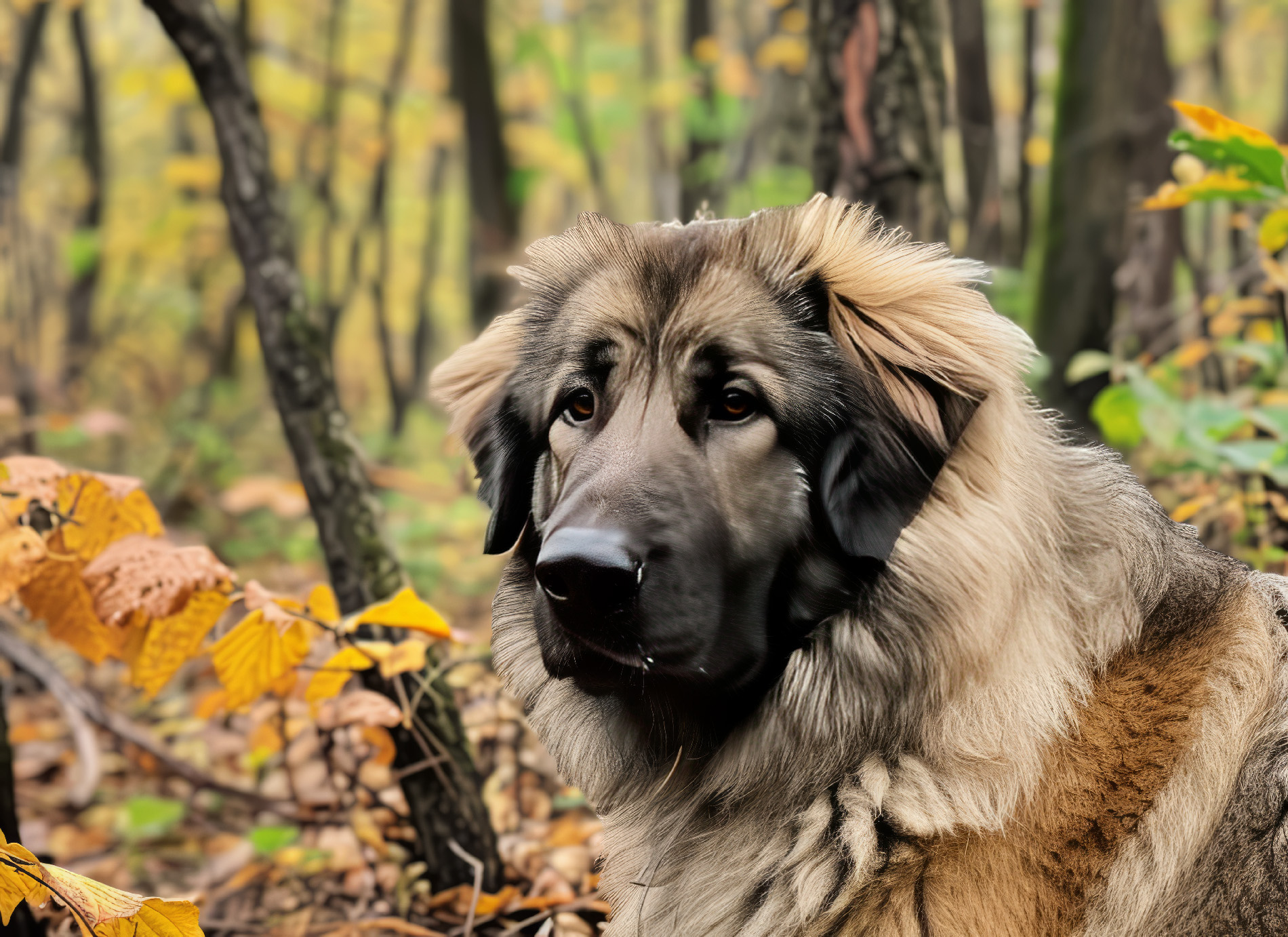 Der imposante Kaukasische Owtscharka, ein wahrer Riese unter den Hunden, steht würdevoll in seiner natürlichen Umgebung, stets bereit, seine Familie mit Mut und Entschlossenheit zu beschützen (Foto: Mid).